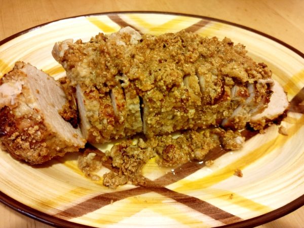 Air Fryer Pork Loin with Cashew Crust